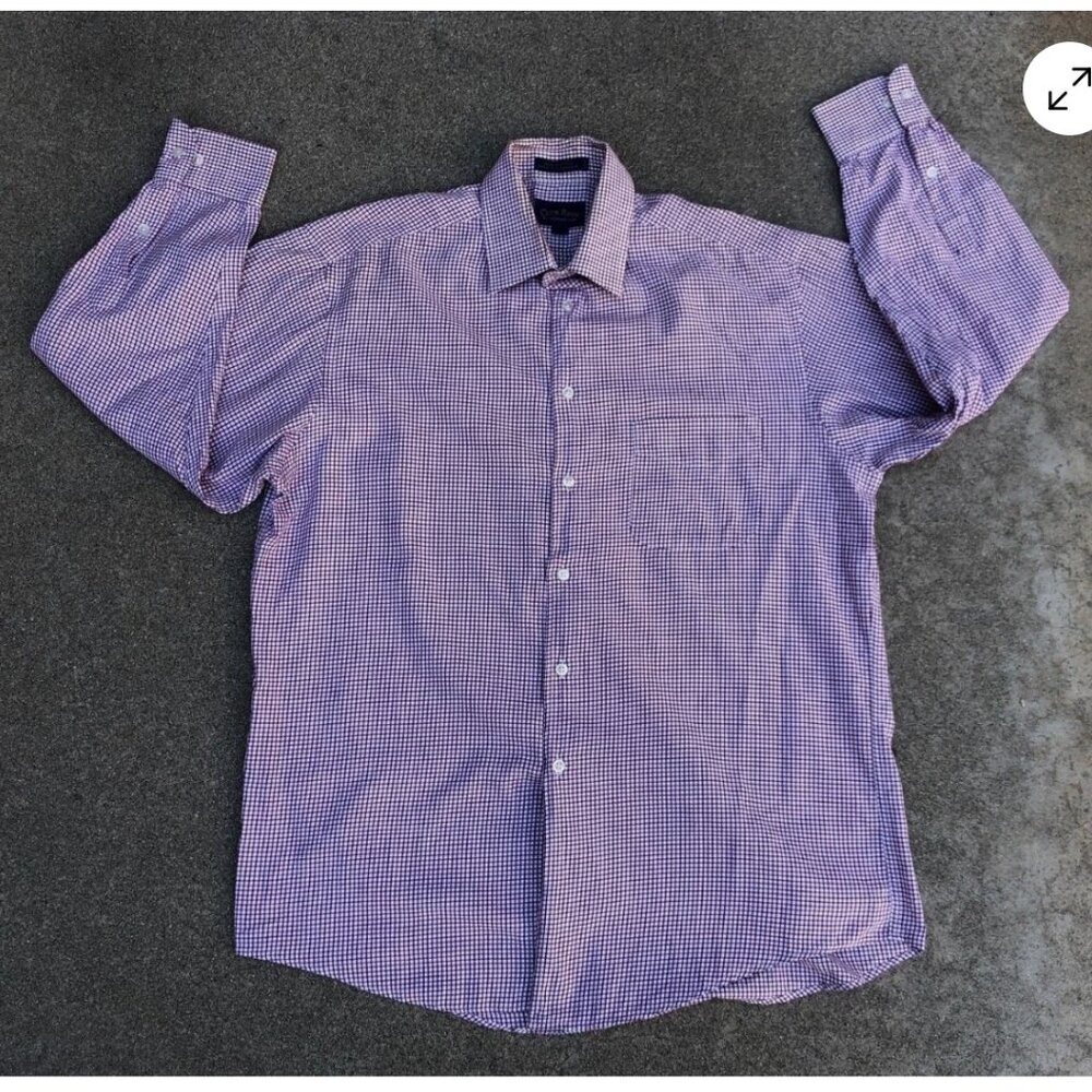 Club Room by Charter Club Men's Red Long Sleeve Dress Shirt Size 17- 34/35